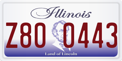 IL license plate Z800443