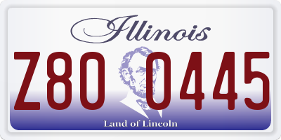 IL license plate Z800445