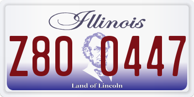 IL license plate Z800447