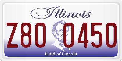 IL license plate Z800450
