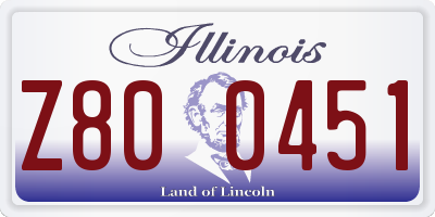 IL license plate Z800451