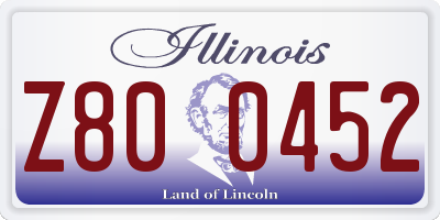 IL license plate Z800452