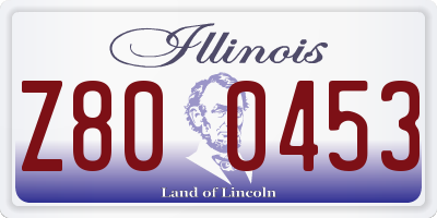 IL license plate Z800453