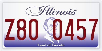 IL license plate Z800457