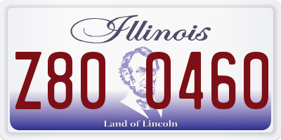 IL license plate Z800460