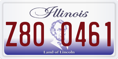 IL license plate Z800461
