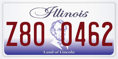 IL license plate Z800462