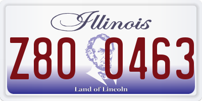 IL license plate Z800463