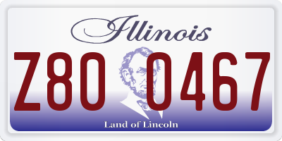 IL license plate Z800467