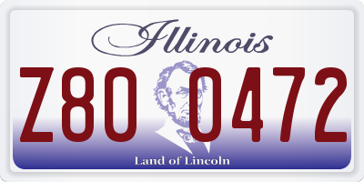 IL license plate Z800472