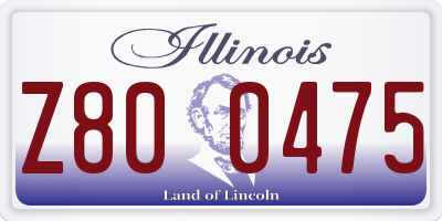 IL license plate Z800475