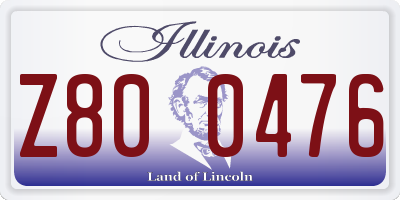 IL license plate Z800476