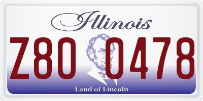 IL license plate Z800478