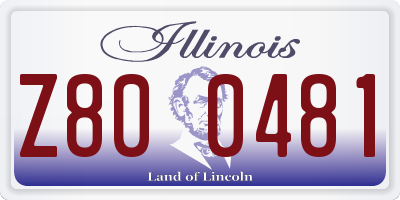 IL license plate Z800481