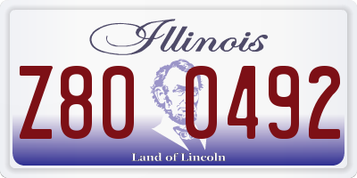 IL license plate Z800492