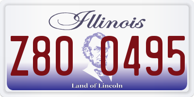 IL license plate Z800495