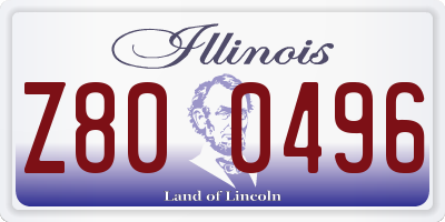 IL license plate Z800496