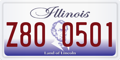 IL license plate Z800501