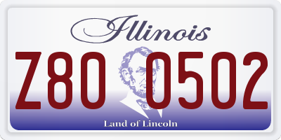 IL license plate Z800502