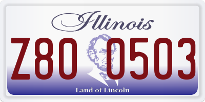 IL license plate Z800503
