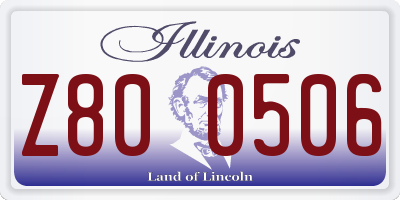 IL license plate Z800506