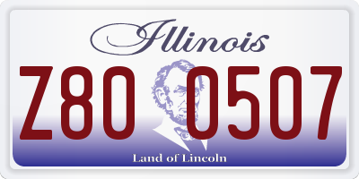 IL license plate Z800507