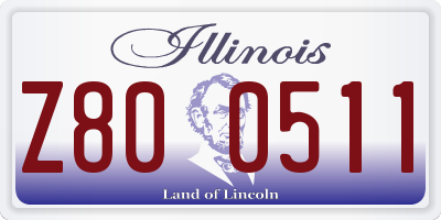 IL license plate Z800511