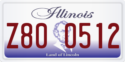IL license plate Z800512