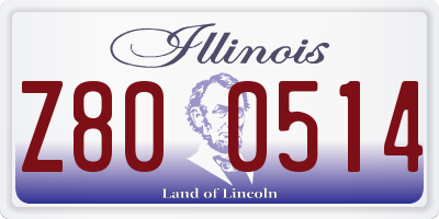 IL license plate Z800514