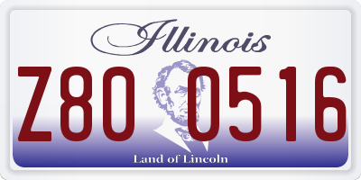 IL license plate Z800516