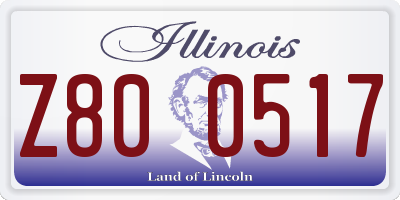 IL license plate Z800517