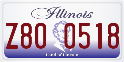 IL license plate Z800518