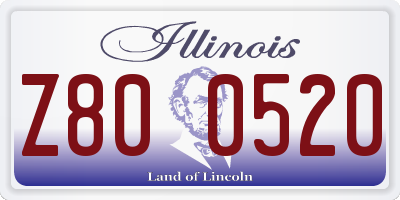 IL license plate Z800520