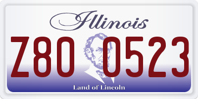 IL license plate Z800523