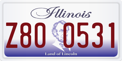 IL license plate Z800531