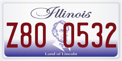 IL license plate Z800532