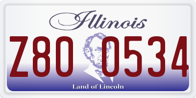 IL license plate Z800534