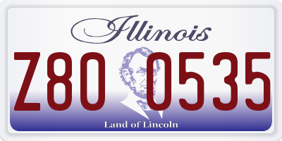IL license plate Z800535