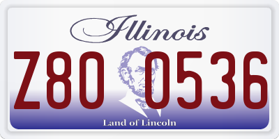 IL license plate Z800536