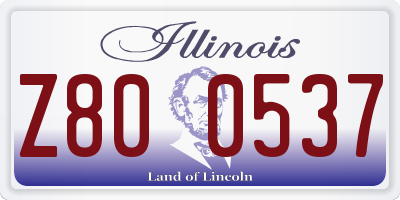 IL license plate Z800537