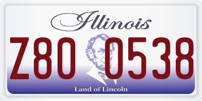 IL license plate Z800538