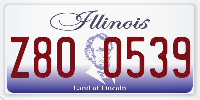 IL license plate Z800539