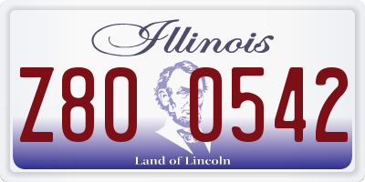 IL license plate Z800542