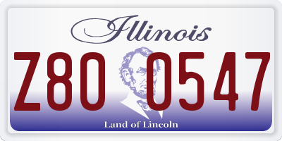 IL license plate Z800547
