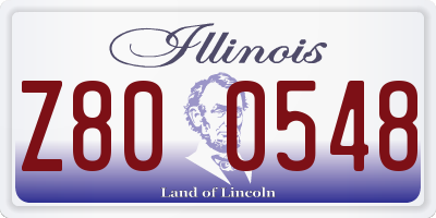 IL license plate Z800548