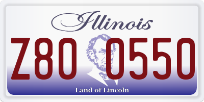 IL license plate Z800550