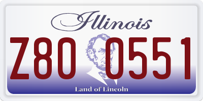 IL license plate Z800551