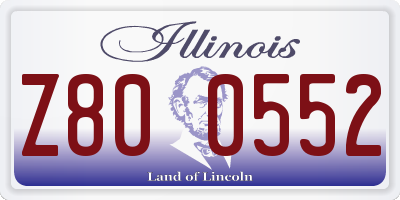IL license plate Z800552