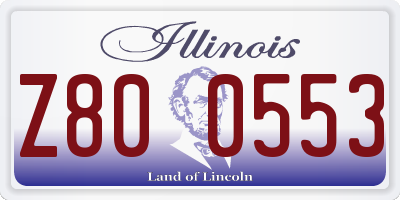 IL license plate Z800553