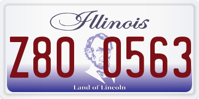 IL license plate Z800563